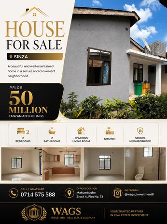 Nyumba ya vyumba viwili inauzwa Sinza, Dar Es Salaam Nyumba ya vyumba viwili inauzwa Sinza, Dar Es Salaam