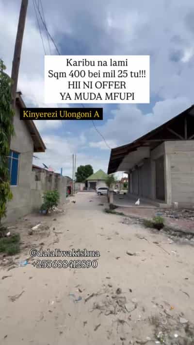 Residential Plot for Sale in Kinyerezi Ulongoni A, Dar Es Salaam (400 sqm)