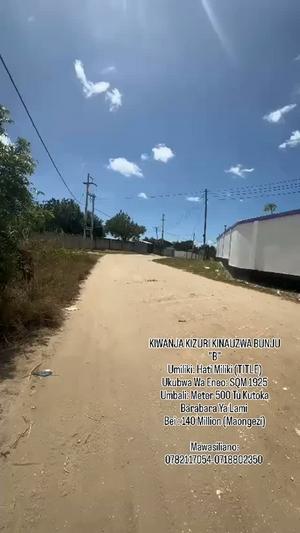 Plot for sale in Bunju B, Dar Es Salaam sqm 1925 Plot for sale in Bunju B, Dar Es Salaam sqm 1925