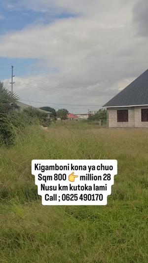 Plot for sale in Kigamboni Mwembemdogo, Dar Es Salaam sqm 800