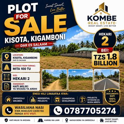 Plot for sale in Kisota, Kigamboni, Dar Es Salaam acre 2 Plot for sale in Kisota, Kigamboni, Dar Es Salaam acre 2