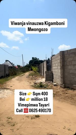 Residential Plot for Sale in Kigamboni Mwongozo, Dar Es Salaam (400 sqm)