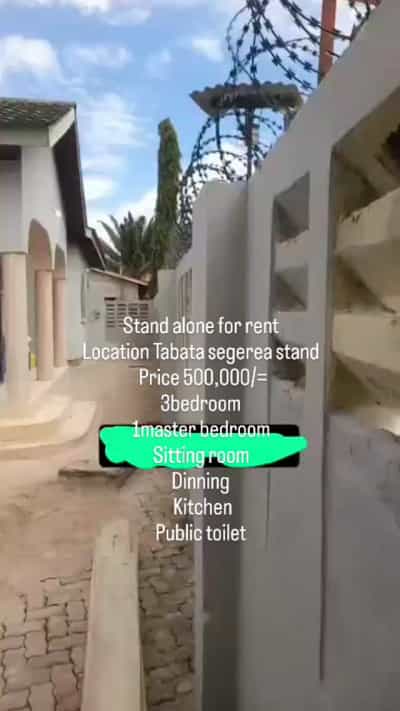 Nyumba ya vyumba vitatu inapangishwa Tabata Segerea Stand, Dar Es Salaam