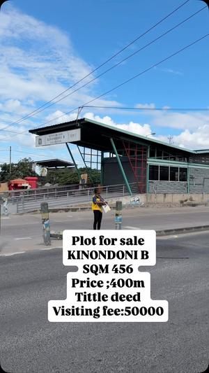 Plot for sale in Kinondoni B, Dar Es Salaam sqm 456