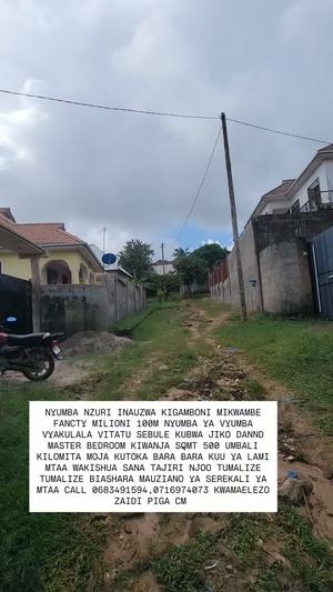 Nyumba ya vyumba vitatu inauzwa Mikwambe, Dar Es Salaam (500 sqm)