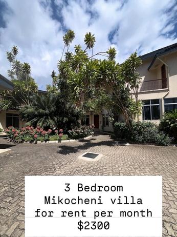Villa (Furnished) ya vyumba vitatu inapangishwa Mikocheni, Dar Es Salaam