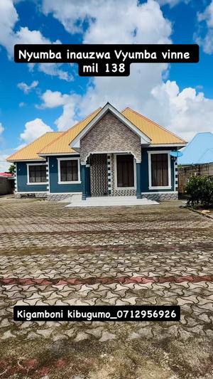 Nyumba ya vyumba vitatu inauzwa Mji Mwema Kibugumo, Dar Es Salaam (800 sqm)