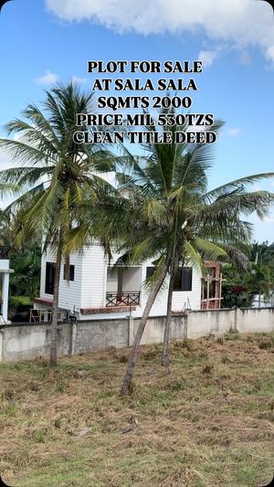 Kiwanja kinauzwa Sala Sala, Dar Es Salaam sqm 2000 Kiwanja kinauzwa Sala Sala, Dar Es Salaam sqm 2000