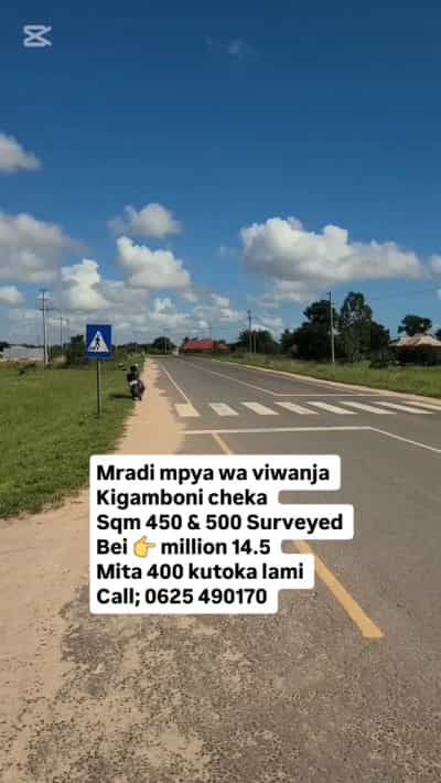 Kiwanja kinauzwa Kigamboni Cheka, Dar Es Salaam (450 sqm)