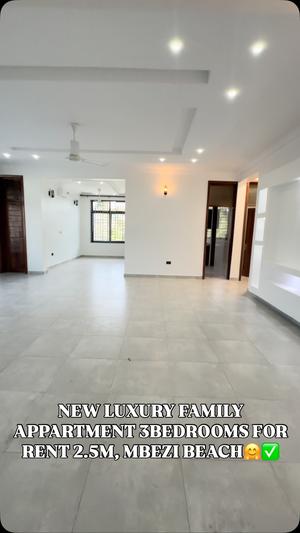 Apartment ya vyumba vitatu inapangishwa Mbezi Beach Makonde, Dar Es Salaam