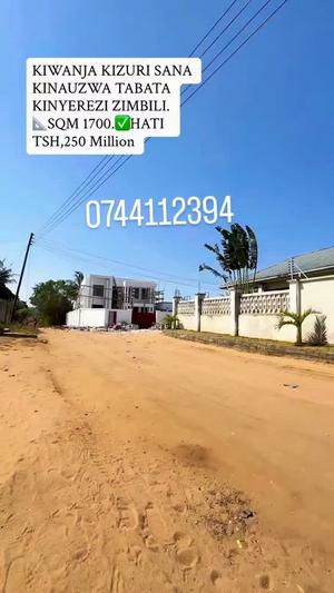 Kiwanja kinauzwa Tabata Kinyerezi Zimbili, Dar Es Salaam sqm 1700 Kiwanja kinauzwa Tabata Kinyerezi Zimbili, Dar Es Salaam sqm 1700