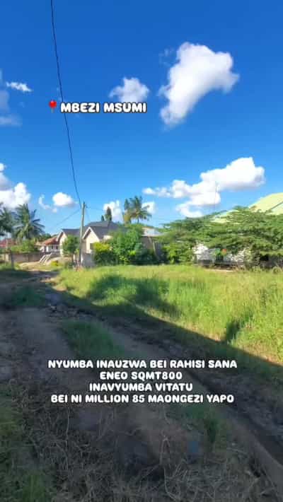 Nyumba ya vyumba vitatu inauzwa Madale Msumi Center, Dar Es Salaam (800 sqm)