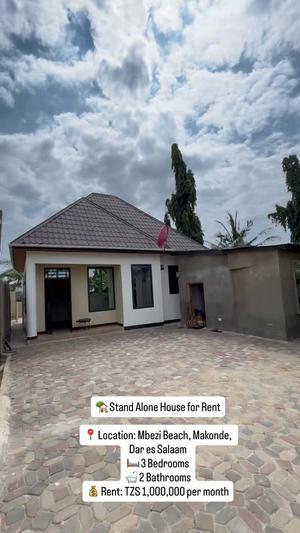 3 Bedrooms House for Rent in Mbezi Beach, Makonde, Dar Es Salaam