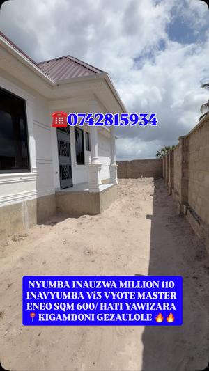 Nyumba ya vyumba vitatu inauzwa Kigamboni Gezaulole, Dar Es Salaam (600 sqm)