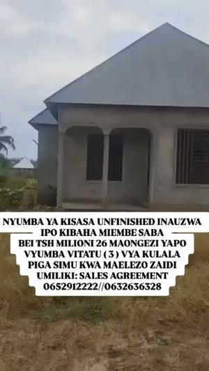 Nyumba ya vyumba vitatu inauzwa Kibaha Miembe Saba, Pwani Nyumba ya vyumba vitatu inauzwa Kibaha Miembe Saba, Pwani