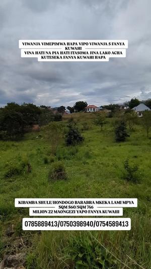 Viwanja vinauzwa Kibamba Shule Hondogo, Dar Es Salaam sqm 746 Viwanja vinauzwa Kibamba Shule Hondogo, Dar Es Salaam sqm 746