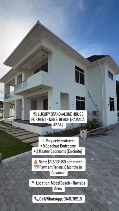 Nyumba ya vyumba vitano inapangishwa Mbezi Beach – Ramada Area, Dar Es Salaam Nyumba ya vyumba vitano inapangishwa Mbezi Beach – Ramada Area, Dar Es Salaam