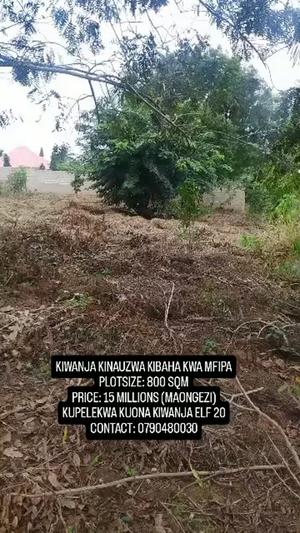 Kiwanja kinauzwa Kibaha Kwa Mfipa, Pwani sqm 800 Kiwanja kinauzwa Kibaha Kwa Mfipa, Pwani sqm 800