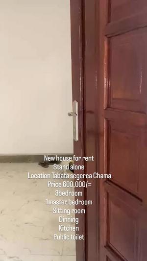 Nyumba ya vyumba vitatu inapangishwa Tabata Segerea Chama, Dar Es Salaam Nyumba ya vyumba vitatu inapangishwa Tabata Segerea Chama, Dar Es Salaam