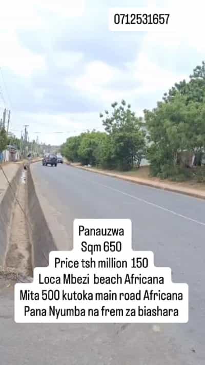 Kiwanja (Residential/Commercial) kinauzwa Mbezi Beach Africana, Dar Es Salaam (650 sqm)