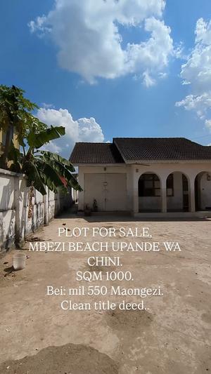 Kiwanja kinauzwa Mbezi Beach Upande Wa Chini, Dar Es Salaam (1000 sqm)
