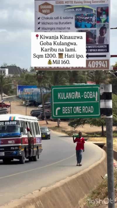 Kiwanja kinauzwa Goba Kulangwa, Dar Es Salaam (1200 sqm)