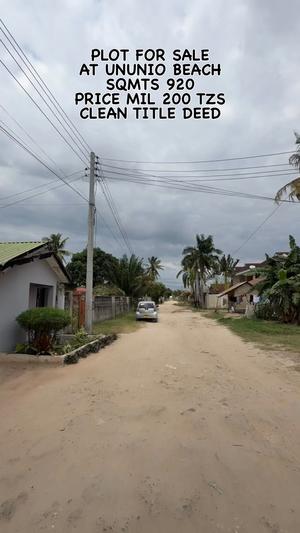 Kiwanja kinauzwa Ununio Beach, Dar Es Salaam sqm 920