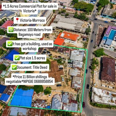 Kiwanja (Commercial Plot) kinauzwa Victoria, Dar Es Salaam (1.5 acre) Kiwanja (Commercial Plot) kinauzwa Victoria, Dar Es Salaam (1.5 acre)