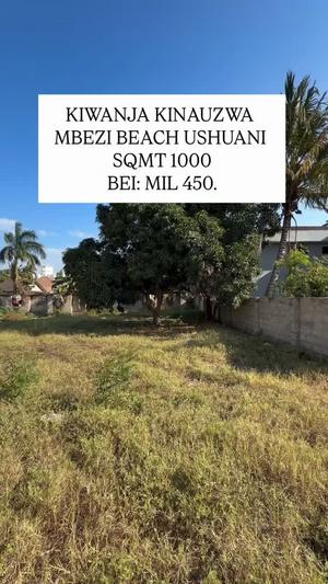 Kiwanja kinauzwa Mbezi Beach, Dar Es Salaam (1000 sqm) Kiwanja kinauzwa Mbezi Beach, Dar Es Salaam (1000 sqm)