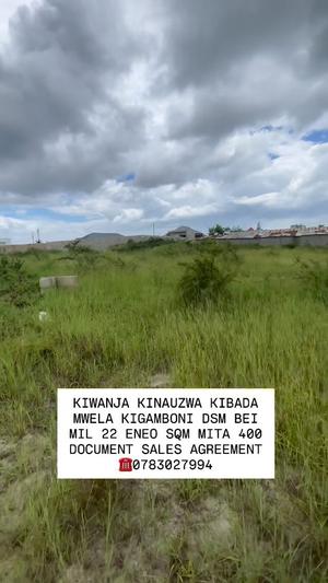 Plot for sale in Kibada Mwela Kigamboni, Dar Es Salaam sqm 400