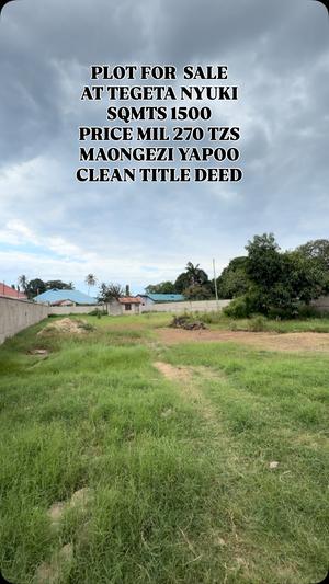 Plot for sale in Tegeta Nyuki, Dar Es Salaam sqm 1500