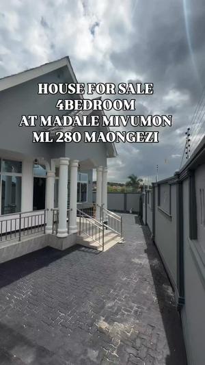 Nyumba ya vyumba vinne inauzwa Madale Mivumoni, Dar Es Salaam (500 sqm)
