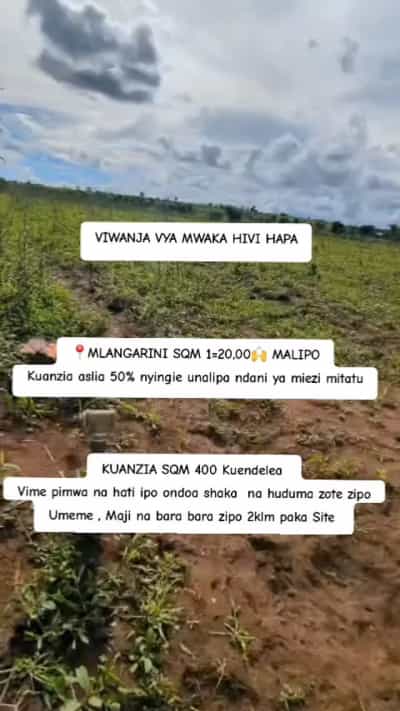 Viwanja vinauzwa Mlangarini, Arusha (400 sqm)