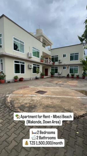 Apartment ya vyumba viwili inapangishwa Mbezi Beach, Dar Es Salaam