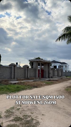 Kiwanja kinauzwa Mbweni, Dar Es Salaam sqm 1400