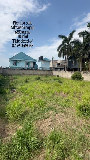 Kiwanja kinauzwa Mbweni Mpiji, Dar Es Salaam sqm 680 Kiwanja kinauzwa Mbweni Mpiji, Dar Es Salaam sqm 680