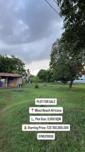 Kiwanja (Residential/Commercial) kinauzwa Mbezi Beach Africana, Dar Es Salaam (3000 sqm)
