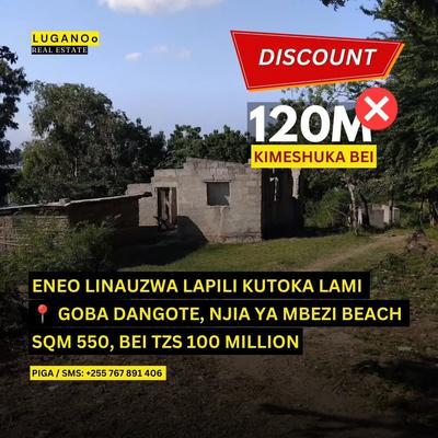 Residential Plot for Sale in Goba Mwanzoni Dangote, Dar Es Salaam (550 sqm)