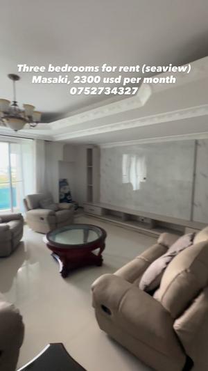 Apartment (Furnished) ya vyumba vitatu inapangishwa Masaki, Dar Es Salaam