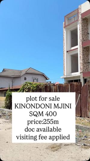 Kiwanja kinauzwa Kinondoni Mjini, Dar Es Salaam (400 sqm)