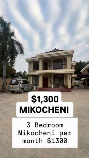 Nyumba ya vyumba vitatu inapangishwa Mikocheni, Dar Es Salaam