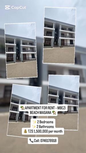 Apartment ya vyumba viwili inapangishwa Mbezi Beach Masana, Dar Es Salaam Apartment ya vyumba viwili inapangishwa Mbezi Beach Masana, Dar Es Salaam