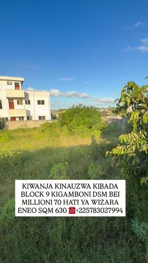 Kiwanja kinauzwa Kibada, Dar Es Salaam sqm 630