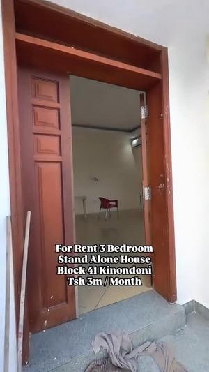Nyumba ya vyumba vitatu inapangishwa Block 41 Kinondoni, Dar Es Salaam