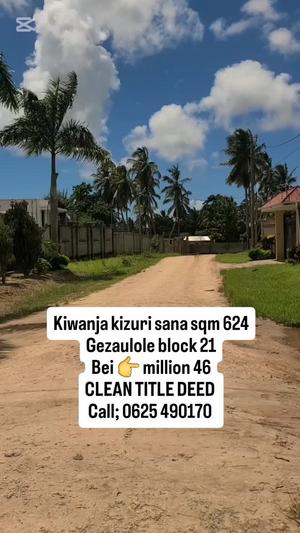Kiwanja kinauzwa Gezaulole, Dar Es Salaam sqm 624