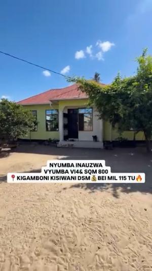 Nyumba ya vyumba vinne inauzwa Kigamboni Kisiwani, Dar Es Salaam (800 sqm) Nyumba ya vyumba vinne inauzwa Kigamboni Kisiwani, Dar Es Salaam (800 sqm)