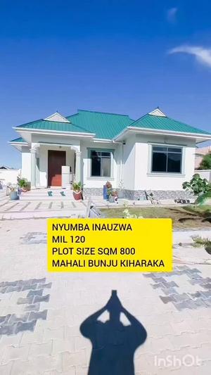 Nyumba ya vyumba vitatu inauzwa Bunju Kiharaka, Dar Es Salaam (800 sqm)