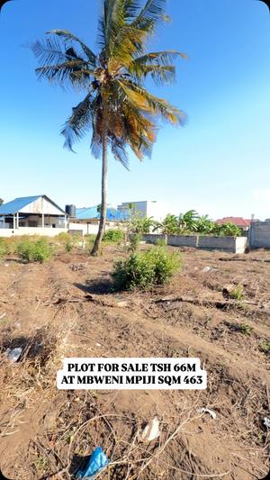 Kiwanja kinauzwa Mbeweni Mpiji, Dar Es Salaam (463 sqm)
