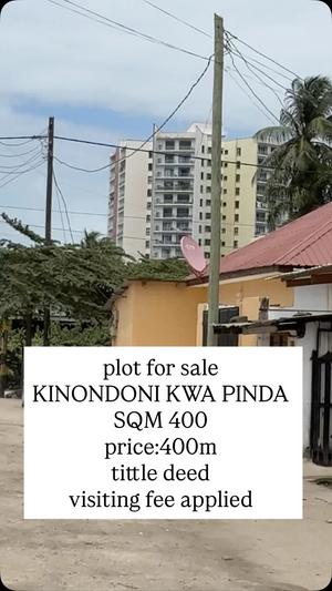 Residential Plot for Sale in Kinondoni Kwa Pinda, Dar Es Salaam (400 sqm)