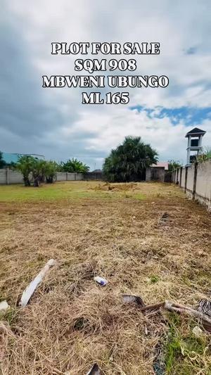 Kiwanja kinauzwa Mbweni Ubungo, Dar Es Salaam sqm 908